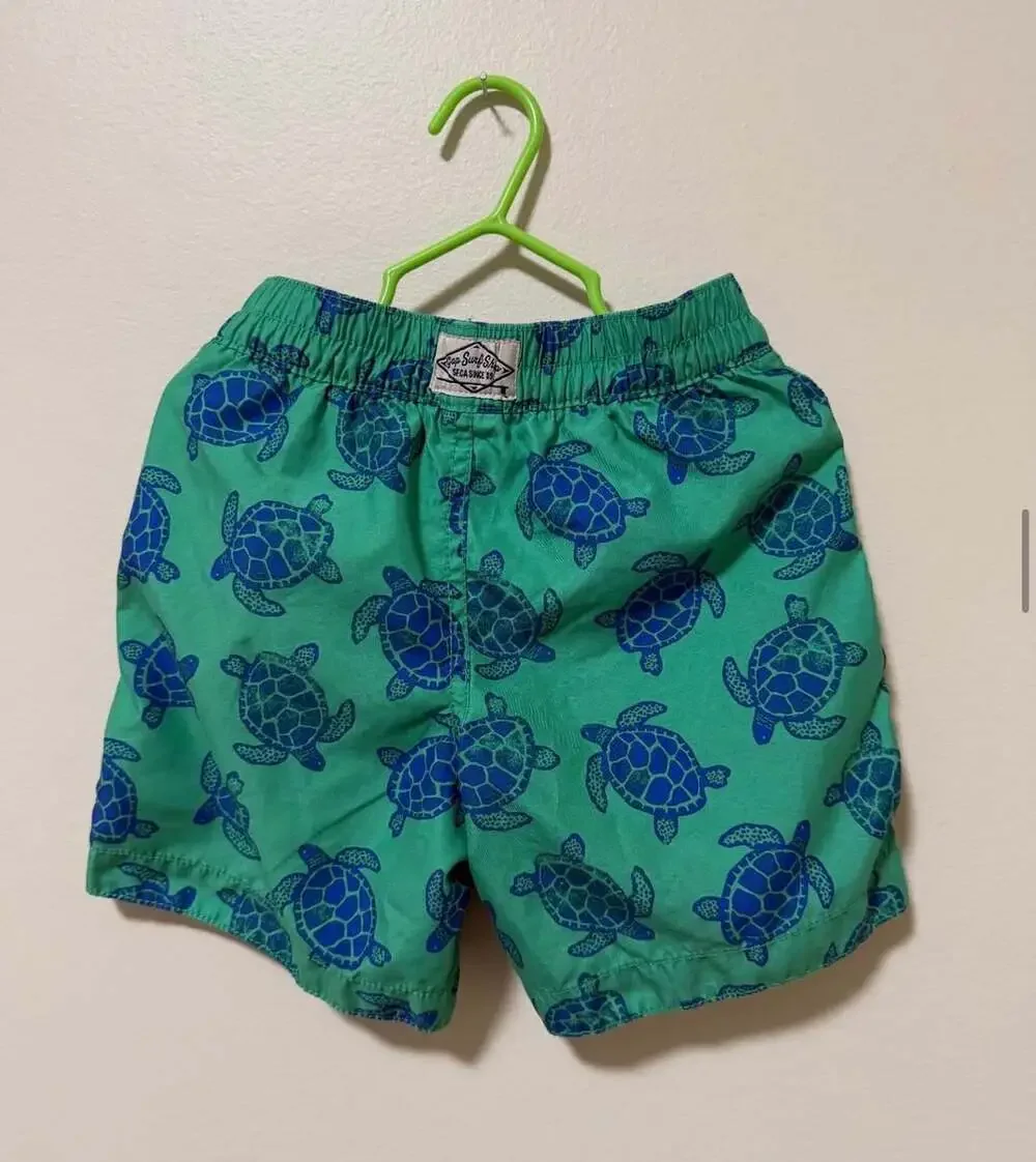 Gap Swim Trunks Size 4 Years Green Blue Turtle Print